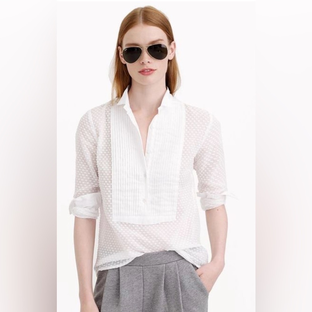 J Crew white Blouse size 6 - Picture 1 of 11